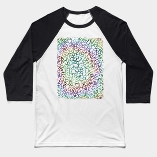 Rainbow Pebble Work (on White): an Abstract Colorful Artwork Baseball T-Shirt
